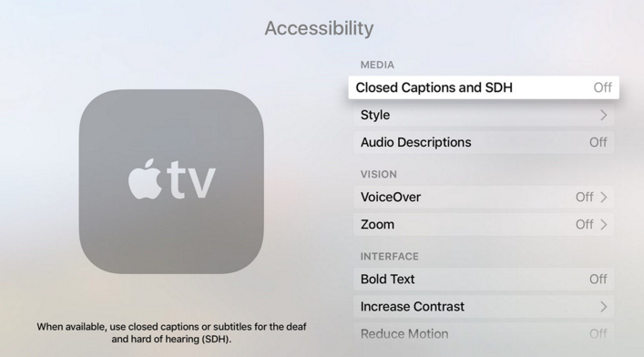 how do i turn on subtitles on my apple tv