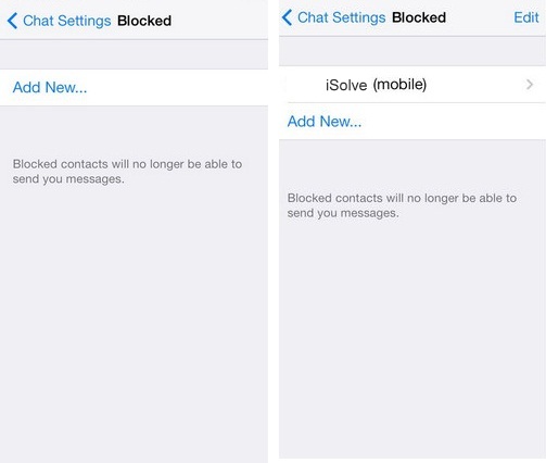 Whatsapp iphone unblock contact [Step