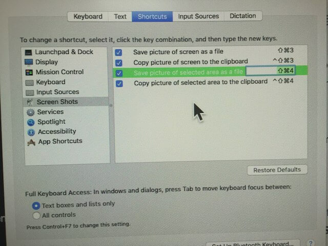 Change Screenshot keyboard shortcut on Mac (1)