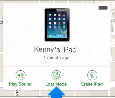 Find your lost iPhone or iPad: From integrated iOS device select lost Mode for lost device