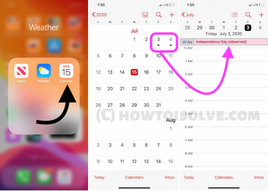 Open Calendar App and find the Subscribed Holiday on your iPhone