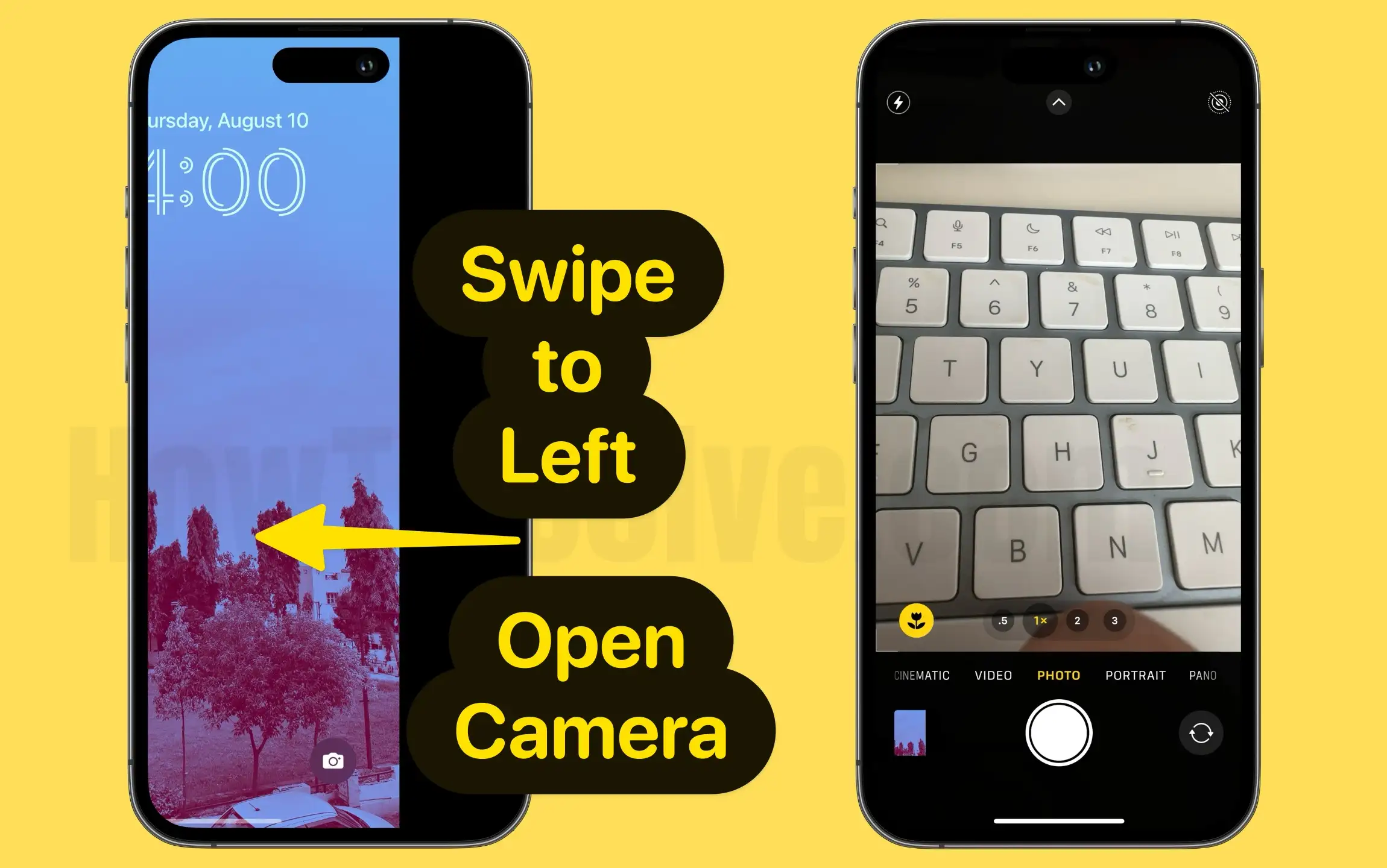 Open iPhone lock screen camera using Swipe
