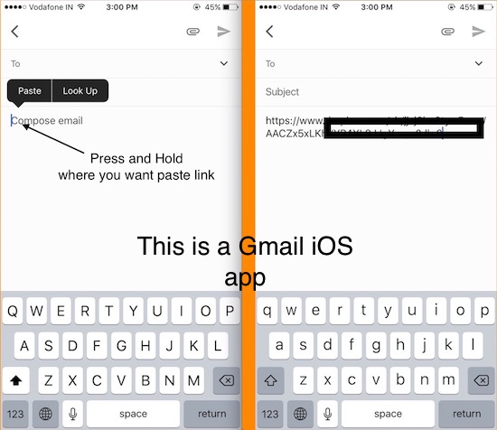 4 Send Access link from iPhone mail app