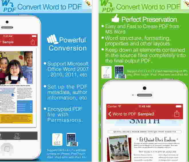 Convert word to PDF file in iPhone - For iPhone and iPad