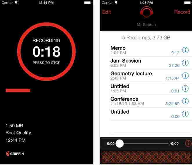 iTalk Recorder - voice recorder app
