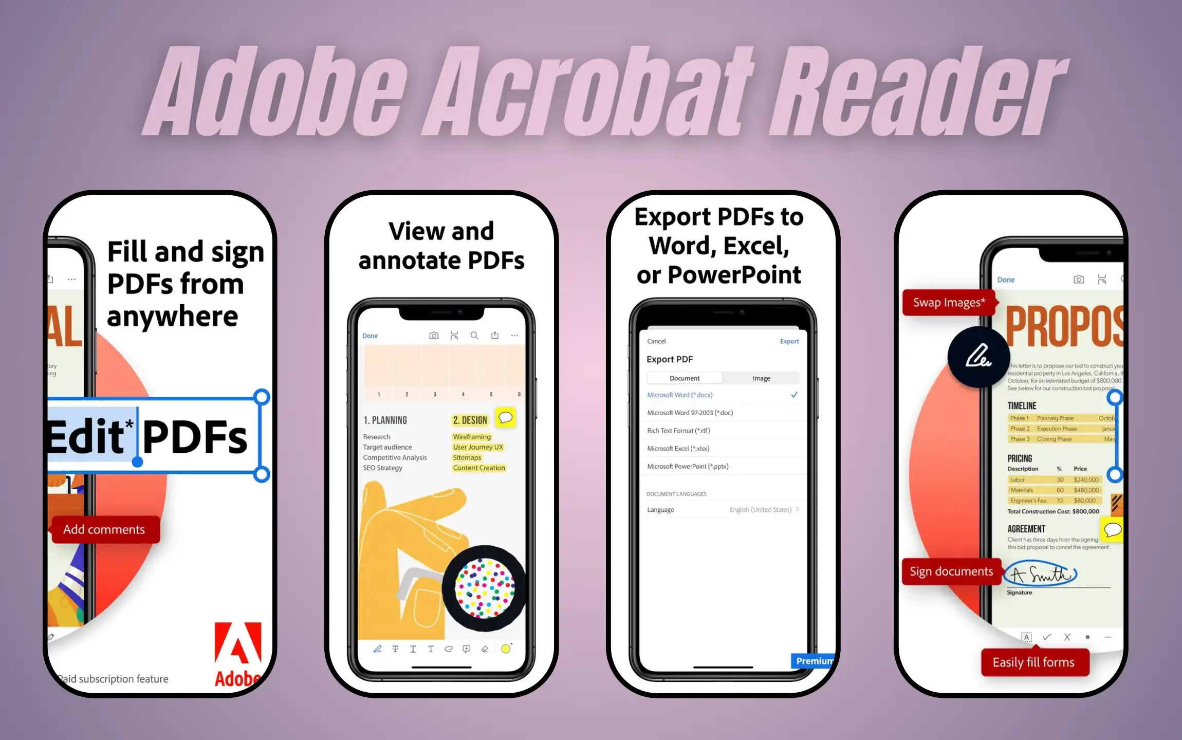 Adobe Acrobat Reader Convert Word to PDF on iPhone and iPad