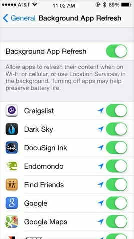 Custom app settings - Improve battery life in iOS 8 forever