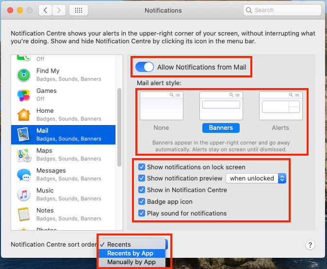 Manage Notifications on Mac
