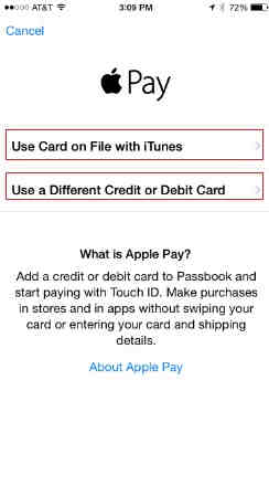 you can choose iTunes account also