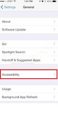 accessibility iPhone option screen