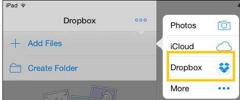 after add dropbox app in extension