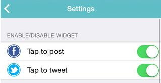 Enable/ Disable share to post widget screen 