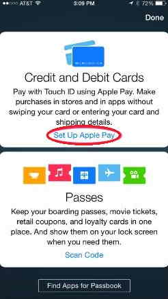 from here you can add apple pay setup in app