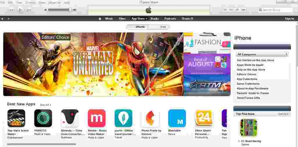 iTunes store on your Mac/PC