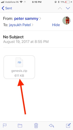 10 Open zip file on Mail app on iPhone