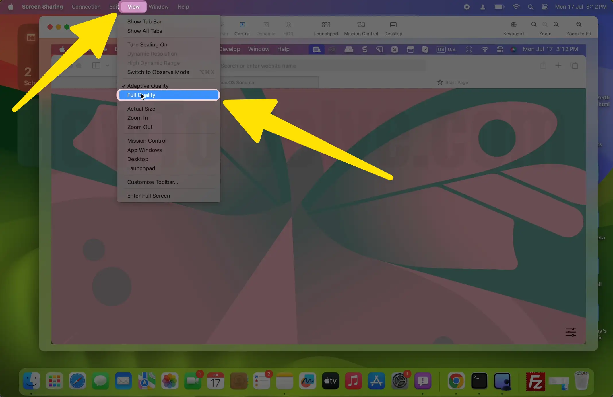 Change Quality Settings for Screen Sharing on Mac
