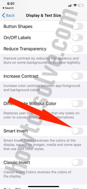 Enable Smart Invert on iOS 13