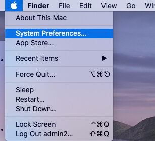 Finder System Preferences option on Mac