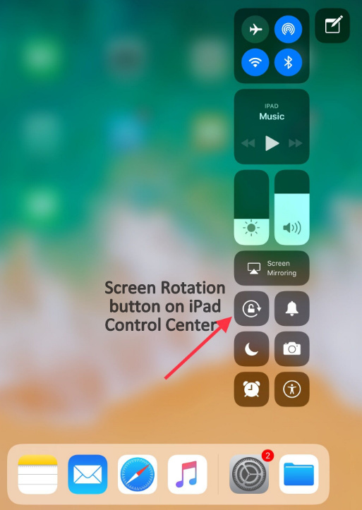 Turn ON Screen rotation on iPad pro, iPad Air, iPad Mini