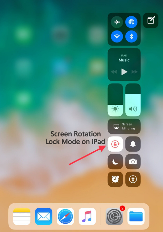 Turn Off Screen rotation on iPad pro, iPad Air, iPad Mini