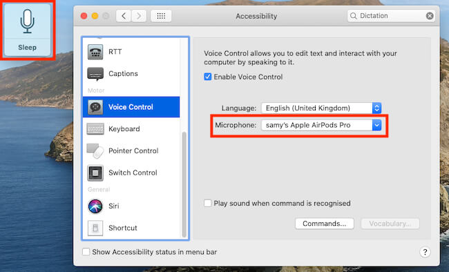 Use Microphone Device for Control Mac