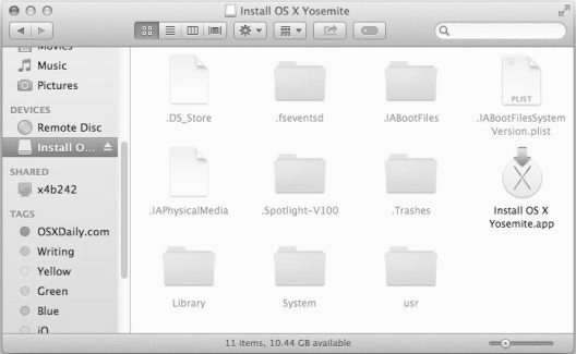 Installation folder and files in Your USB flash drive