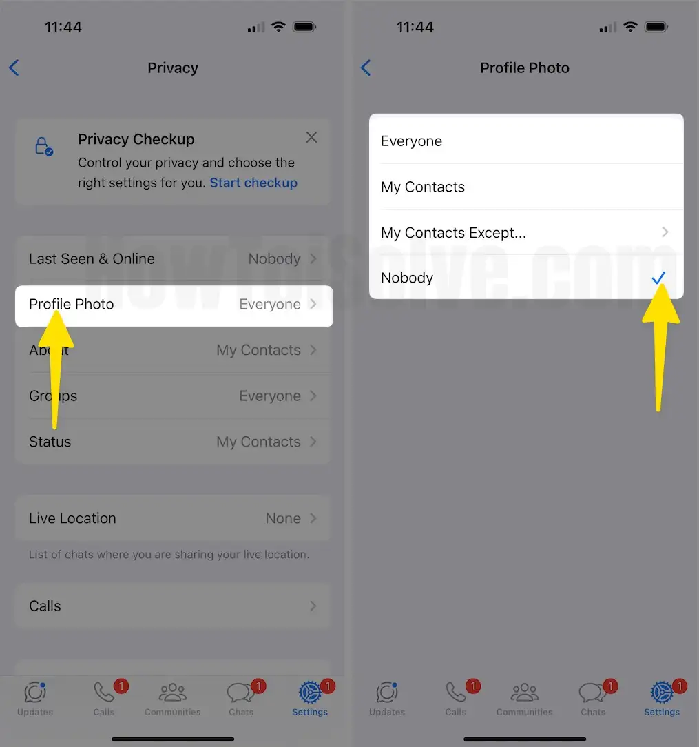 Tap on Profile Photo Check Nobody on iPhone