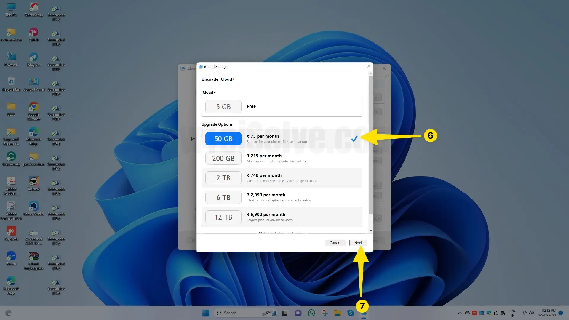 Select the plan choose next on mac