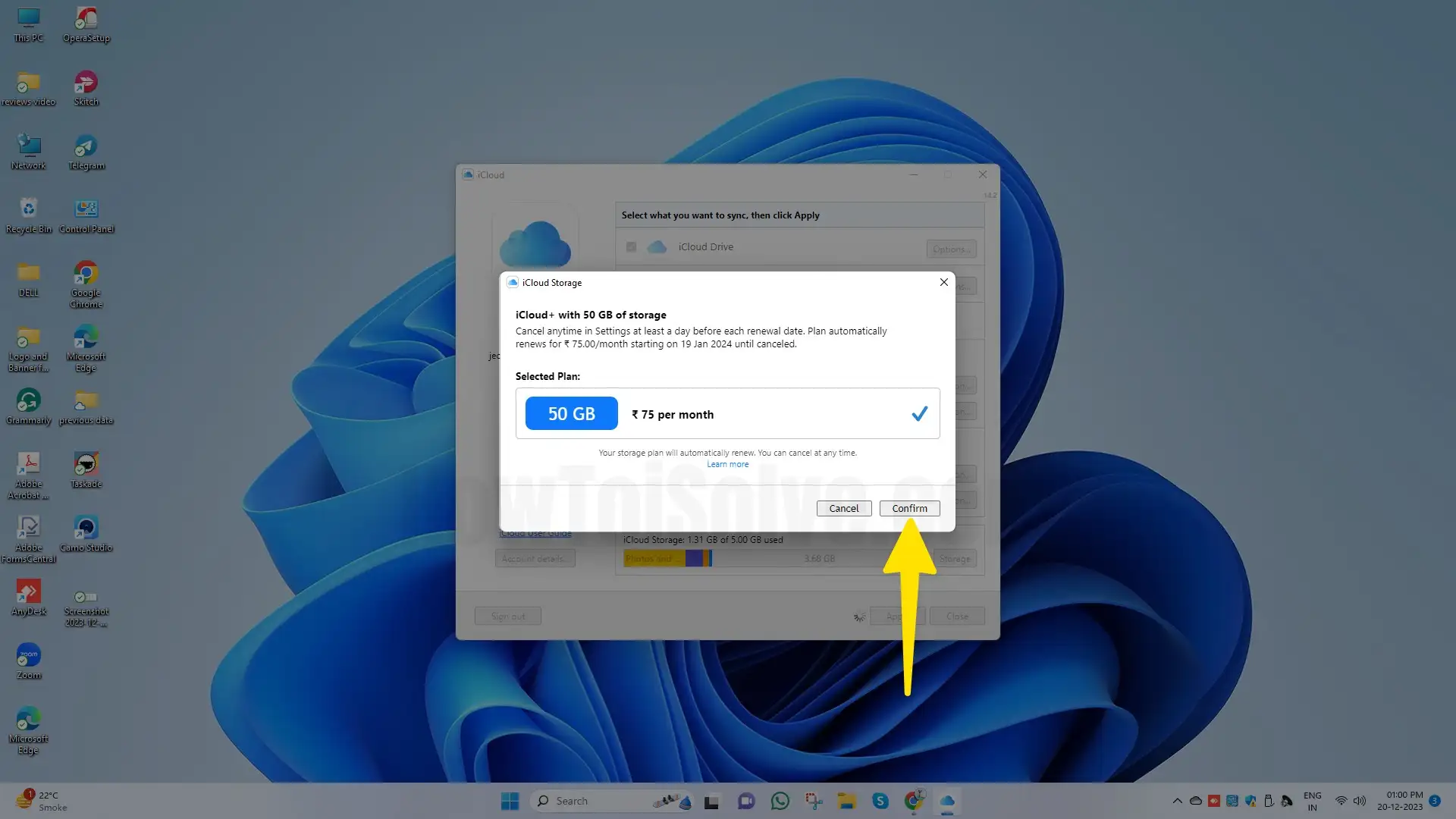 Choose the confirm on mac