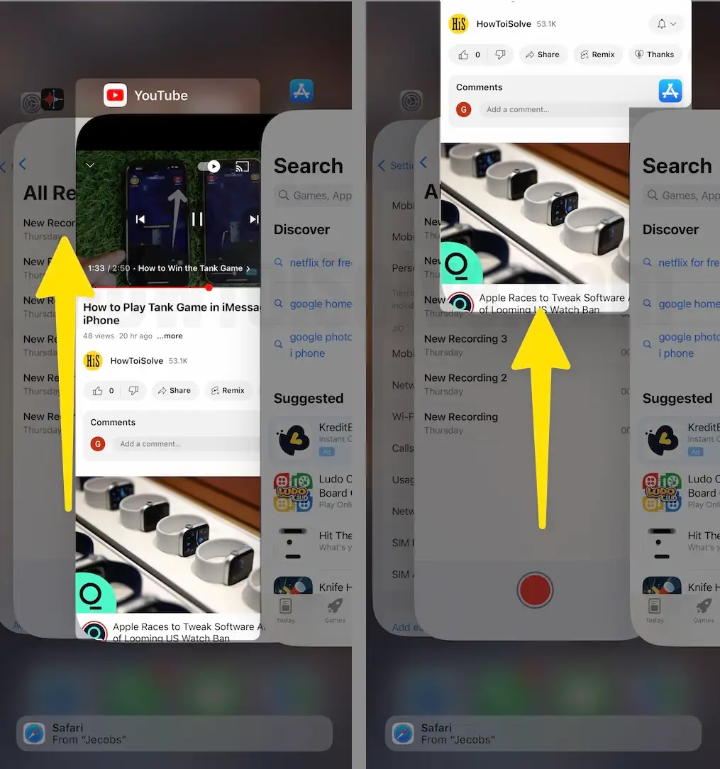 YouTube app appears iPhone, then force close on iPhone