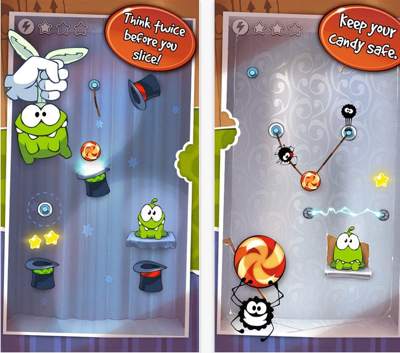 Самая загружаемая игра Cut the rope для iPad