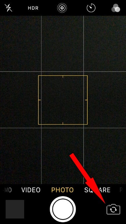 Try to change camera app front and rear mode on iPhone 7, 7 Plus