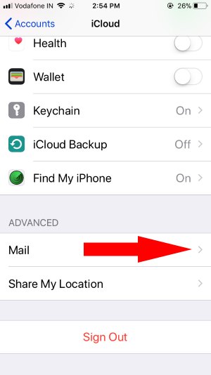 1 Настройки почты iCloud на iPhone