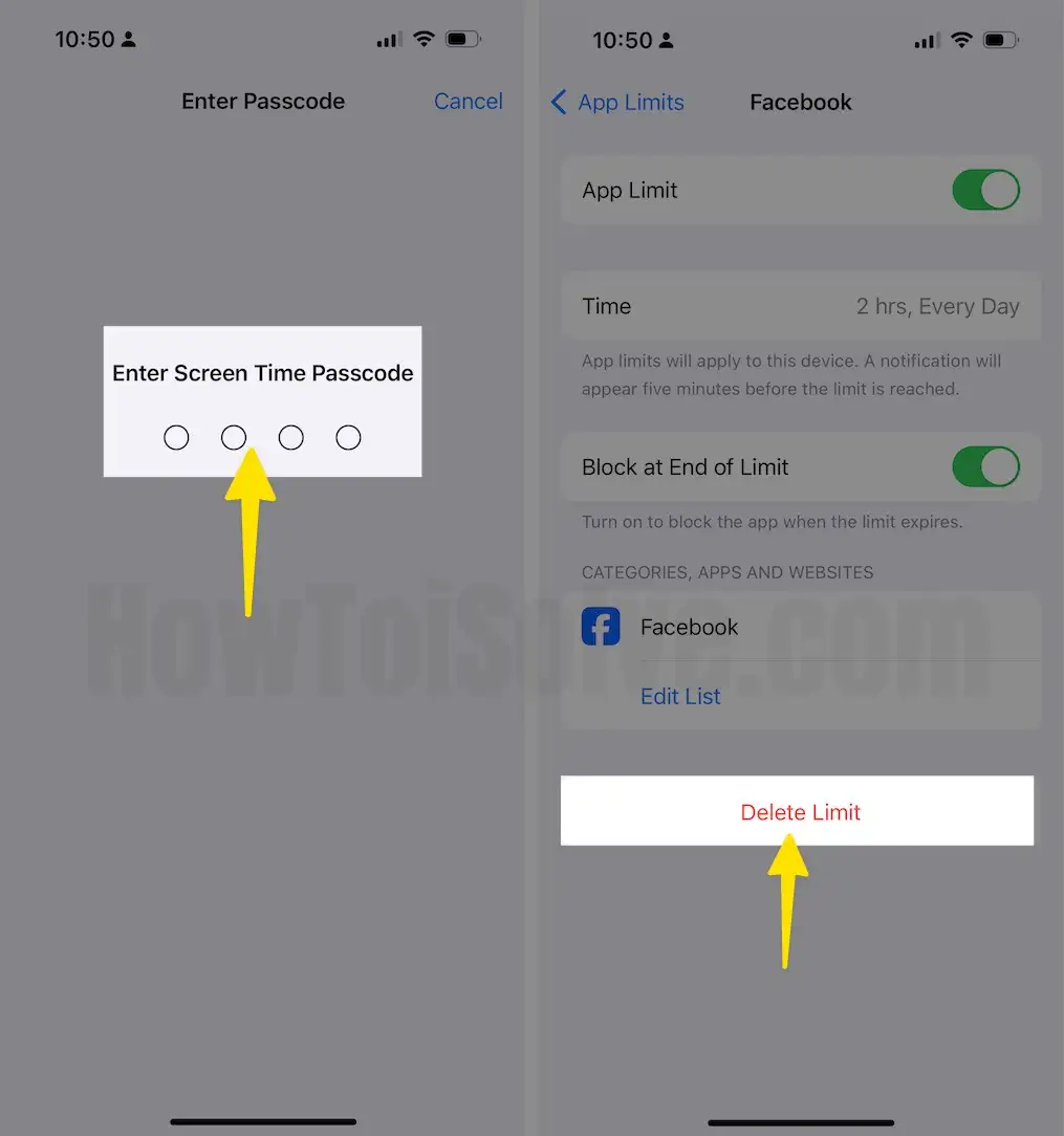 Enter Lock Screen Passcode Tap Delete on iPhone