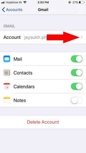 5 Account settings on iPhone mail app