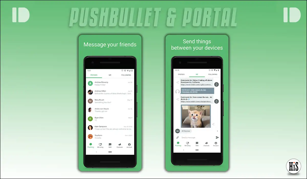 Pushbullet and Portal File Sharing App for Android