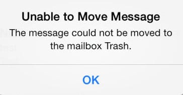 исправить ошибку Невозможно переместить сообщение в корзину на iPhone 6