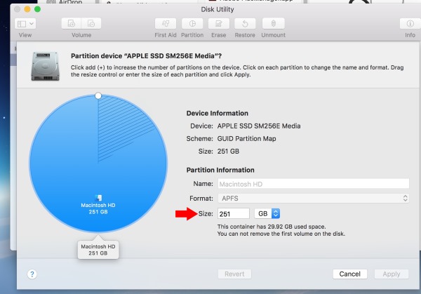 3 Enter Volume for Partition on Mac