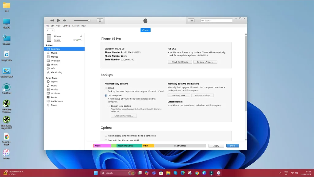 Connect iPhone to iTunes