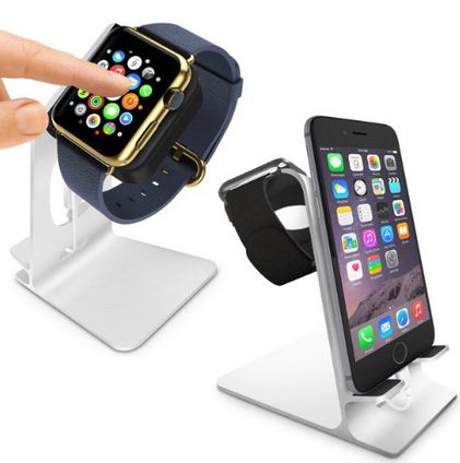 Dual use of apple watch and iPhone dock stand
