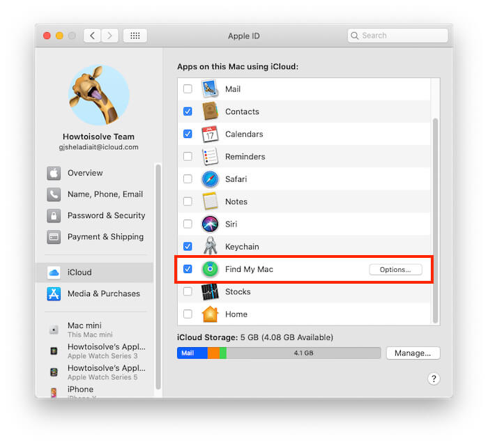 Автономный поиск на Mac для функции Find My Mac