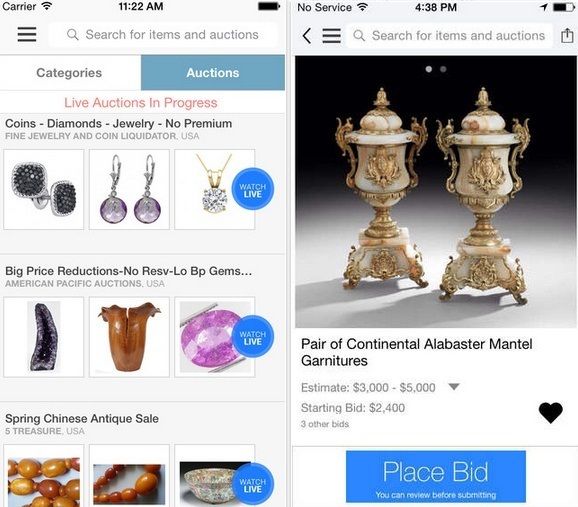 Best Live Auction apps for iPhone and iPad Air, iPad Mini 