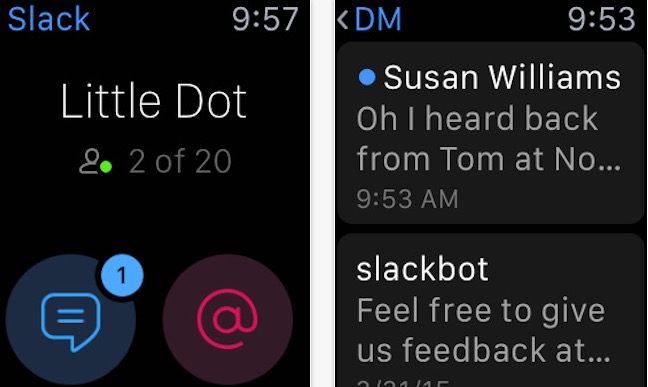 Productivity apps for Apple watch by Slack