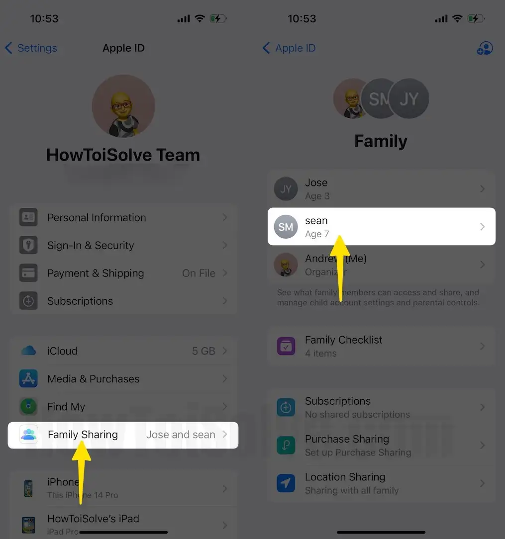 Click Family Sharing In Settings On iPhone