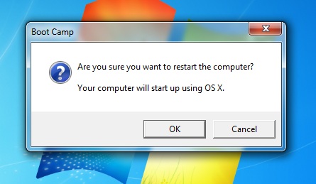 Restart for Move in to OS X from Windows on Mac