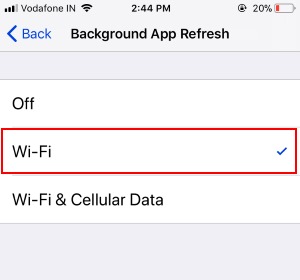 5 Turn on Backgroud app refresh on Wi-Fi Only on iPhone
