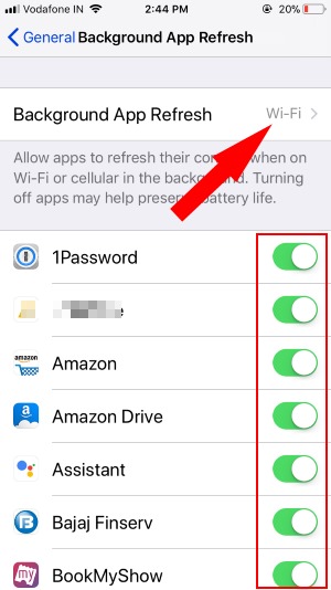 6 Disable or Enable Backgroud app refresh on iPhone