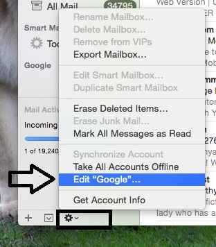 remove or Logout Gmail account from Mail app on Mac OS X