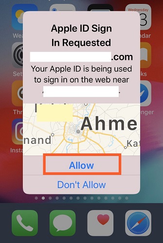 Tap Allow Remotely Sign out iCloud on All Browsers