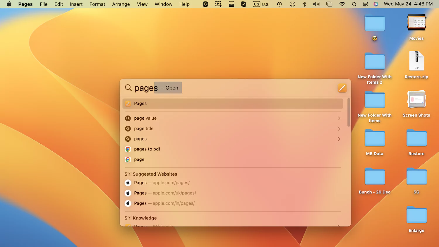 Open Pages on Mac